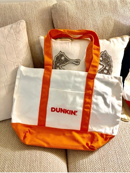 Dunkin Donuts Handbags - NEW! | DUNKIN' White & Orange Logo Tote Bag Large